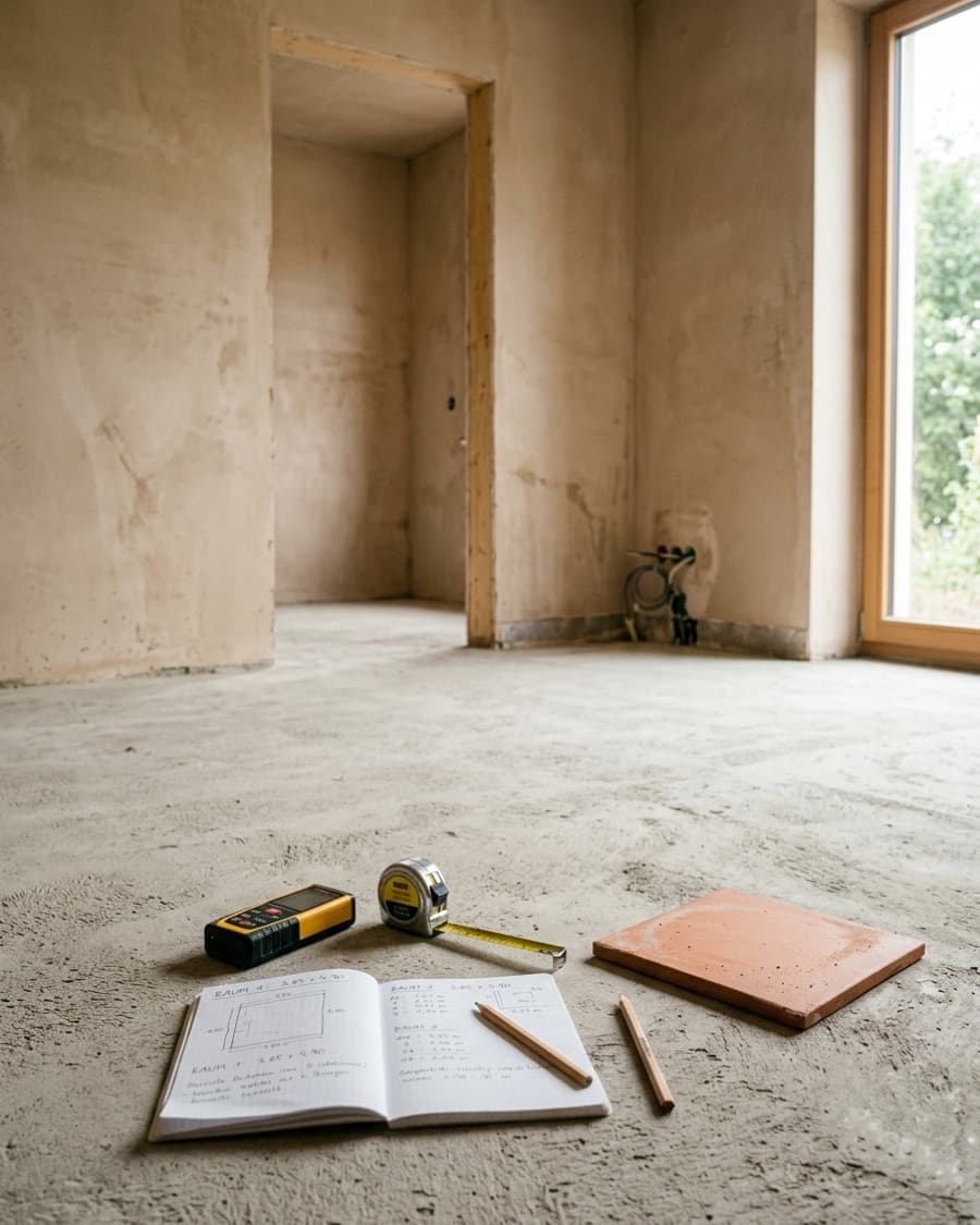 Ölçüsü alınmış, seramik kaplama uygulanmış modern banyo