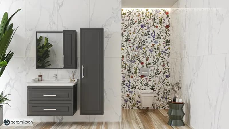 Amos Blue Floral Motif