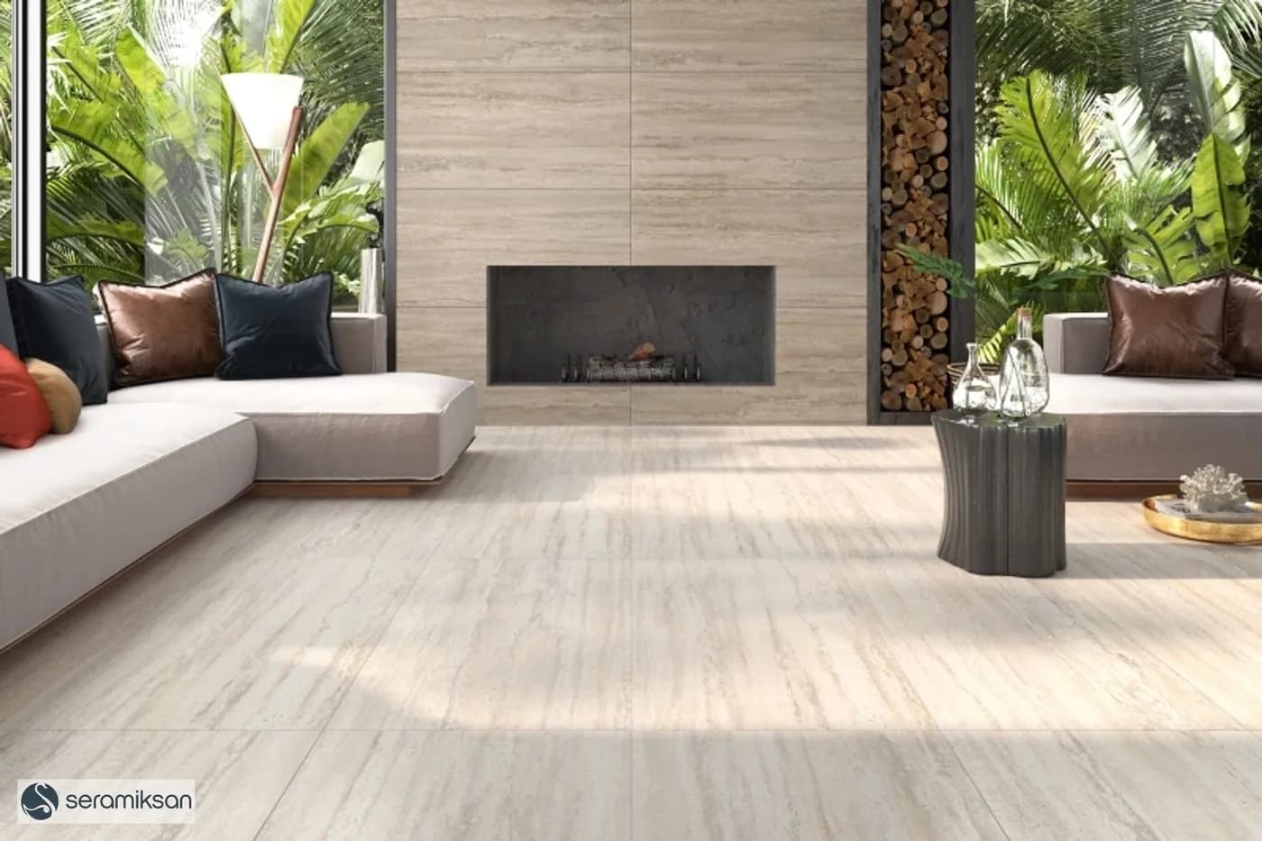 Seramiksan Traverten Beige — serinin uygulama görseli