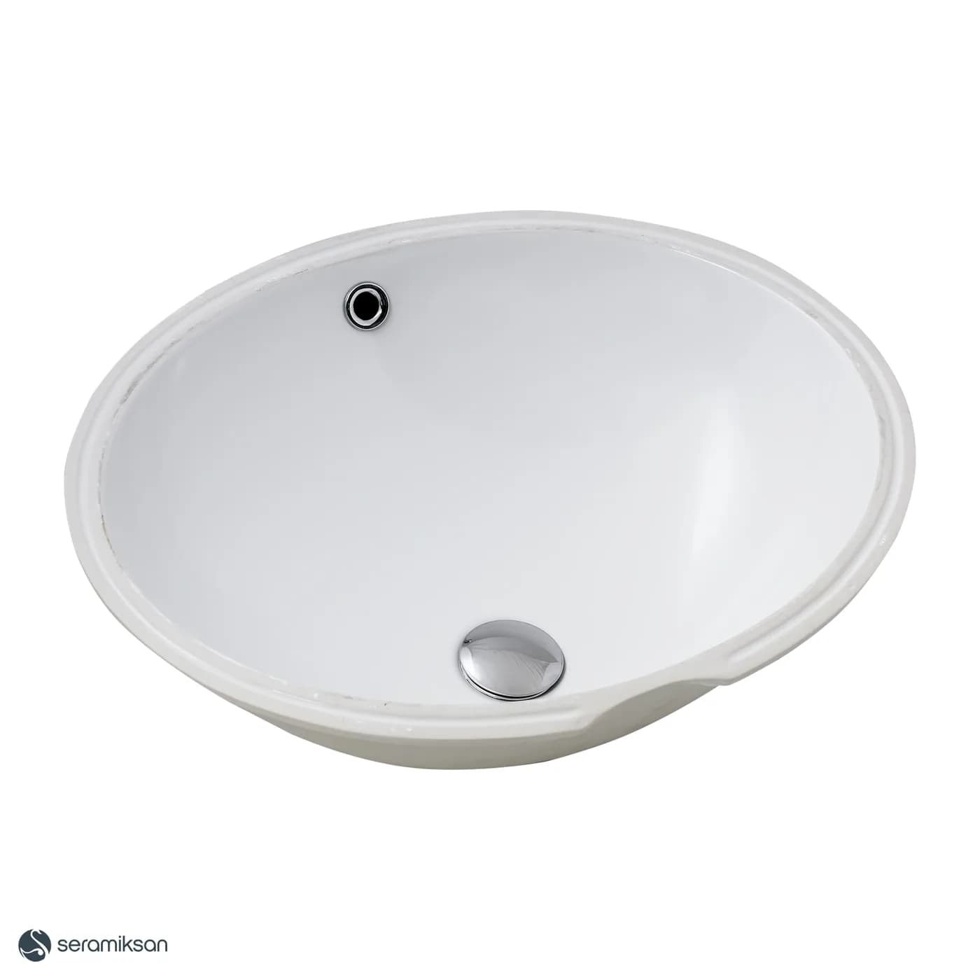 Seramiksan Tek Parça Tezgah Altı Oval Lavabo görsel 3