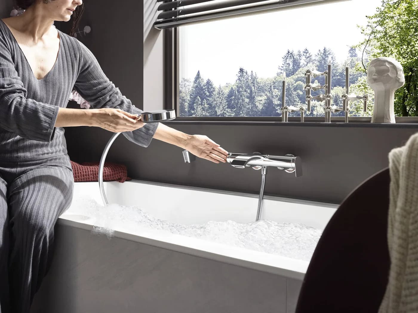 Hansgrohe Vivenis Tek Kollu Banyo Bataryası Aplike Montaj görsel 4