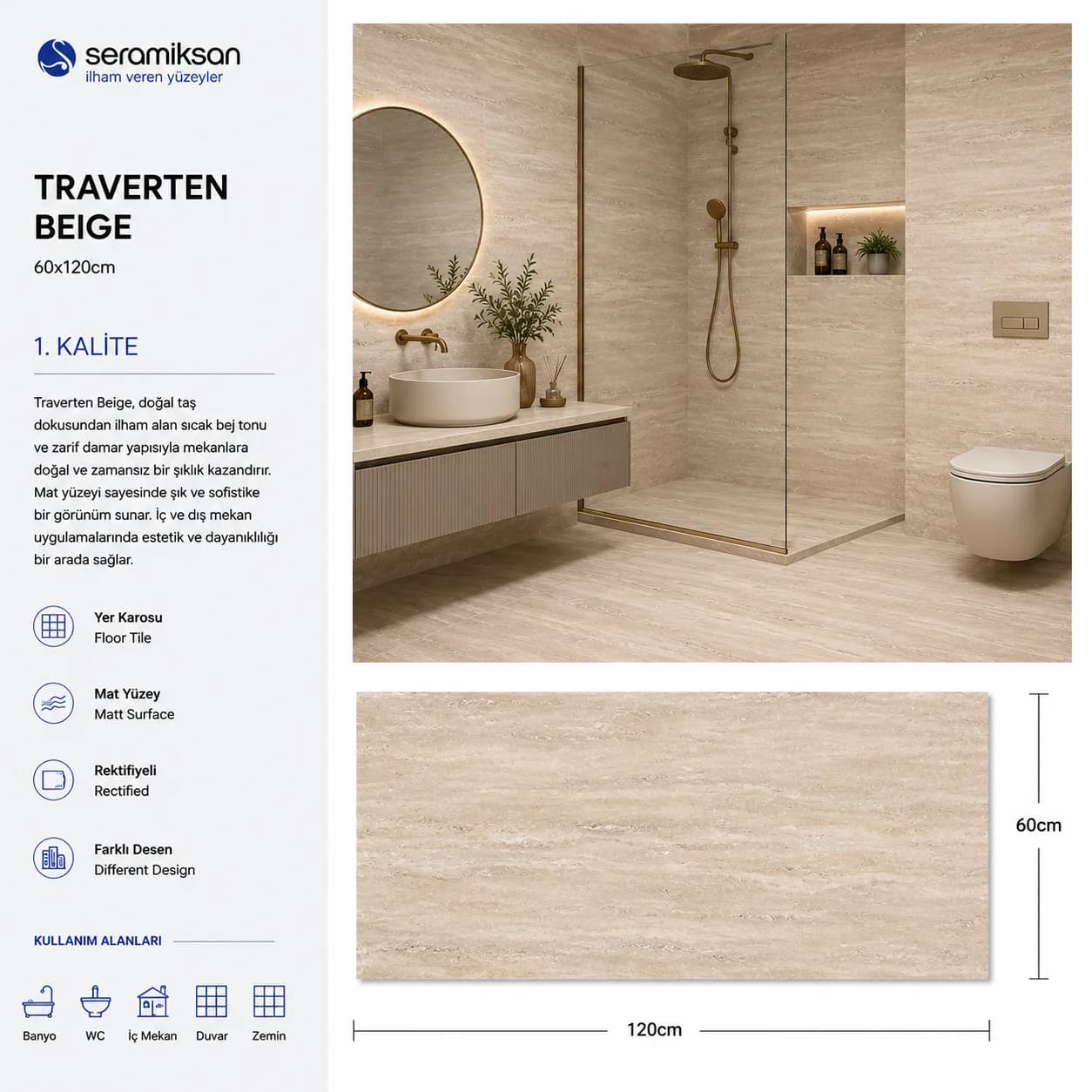Seramiksan Travertine Beige