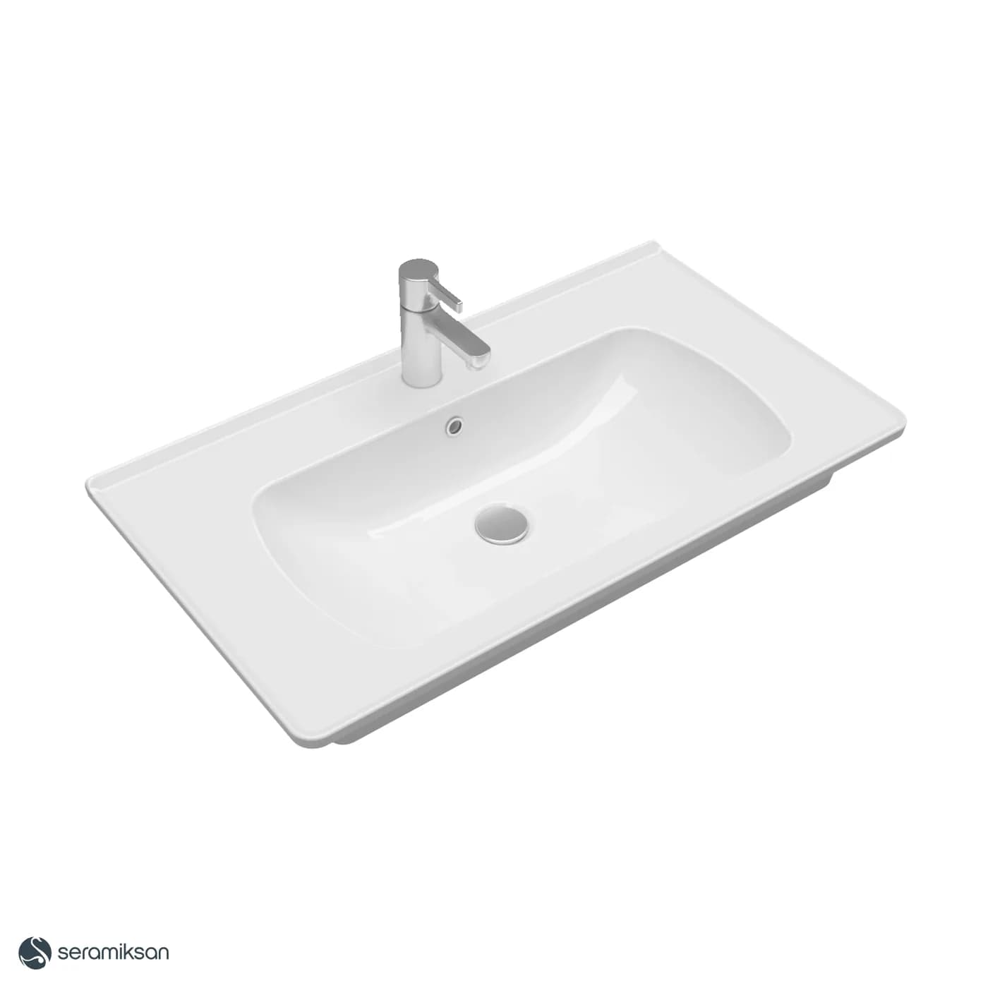 Seramiksan Saturn Flat Lavabo Mobilyaya Geçmeli görsel 3